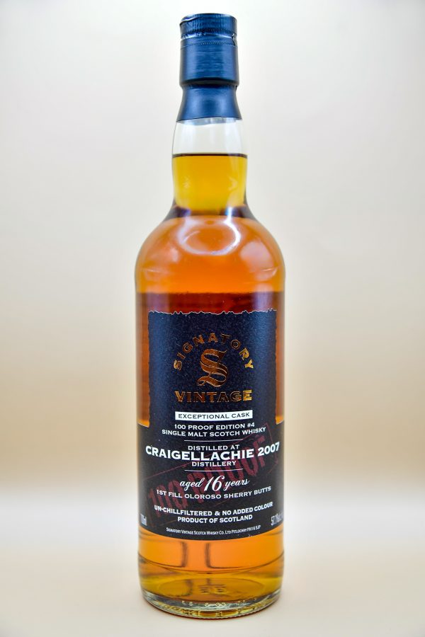 Craigellachie 16 Jahre 2007 Exceptional Cask 100 Proof Edition #4 - Signatory, 57,1%
