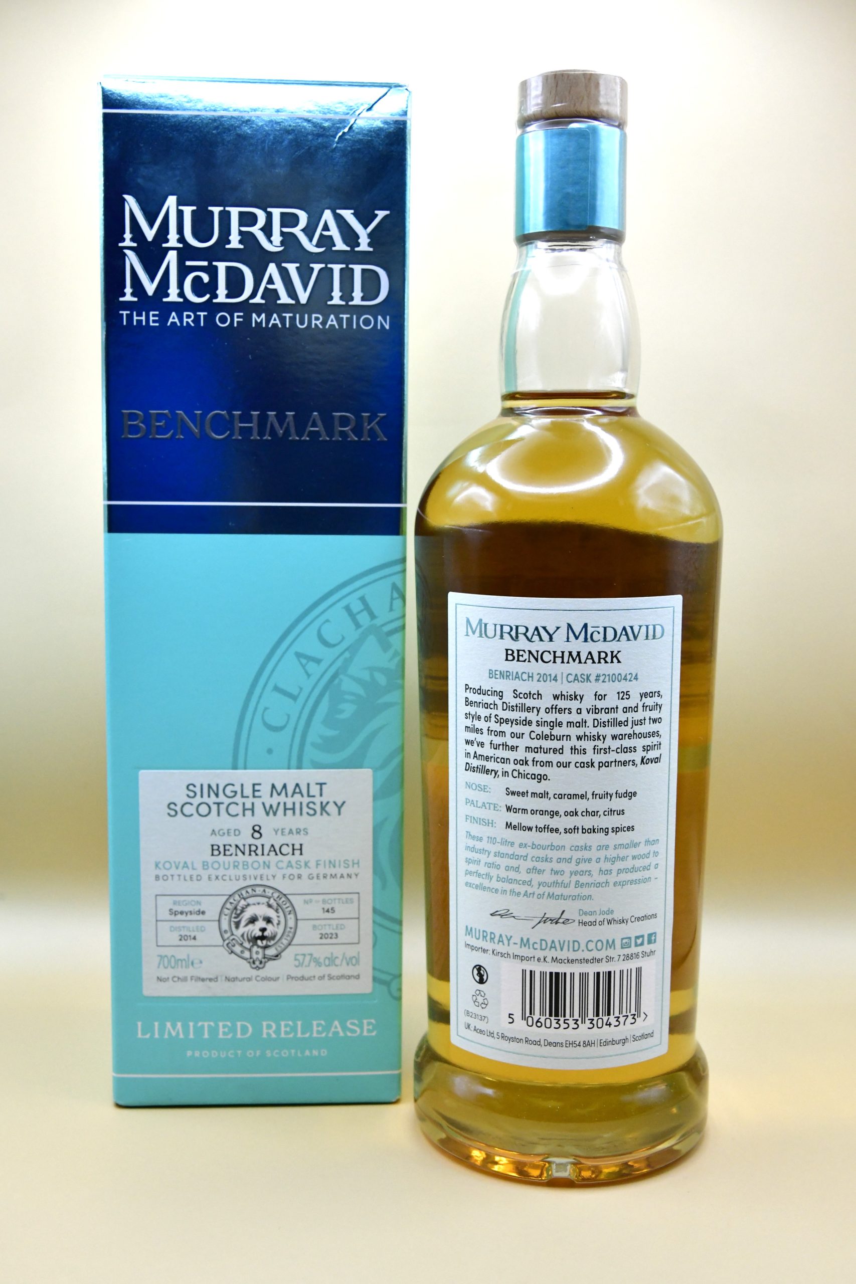 Benriach 8 Jahre 2014/2023 Koval Bourbon Cask finish #2100424 – Murray McDavid, 57,7% – Bild 2
