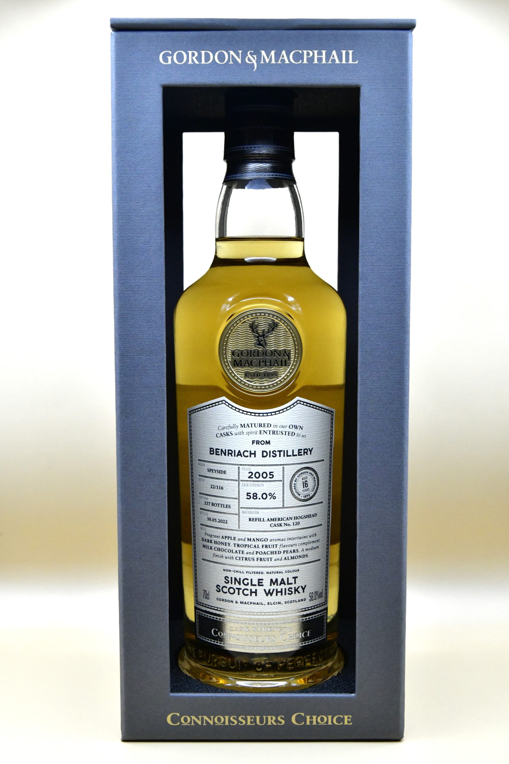 Benriach 16 Jahre 2005/2022 Cask No. 120 - Gordon & MacPhail, 58%