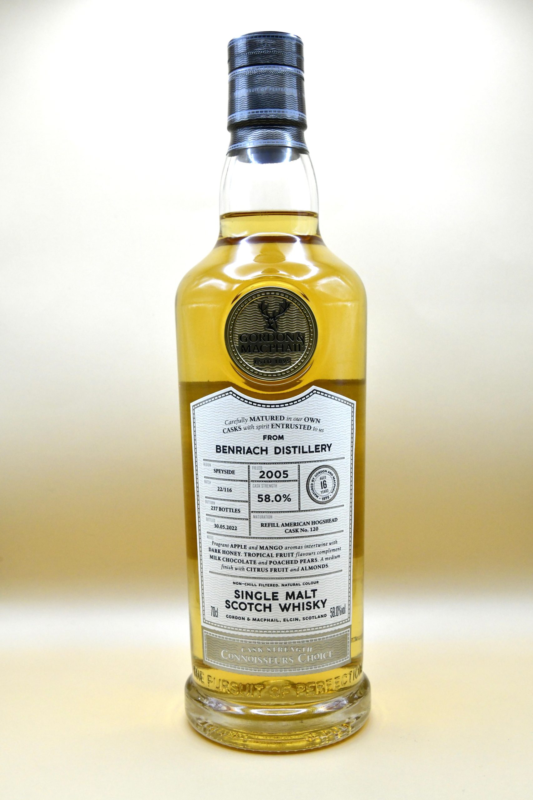 Benriach 16 Jahre 2005/2022 Cask No. 120 - Gordon & MacPhail, 58% – Bild 2